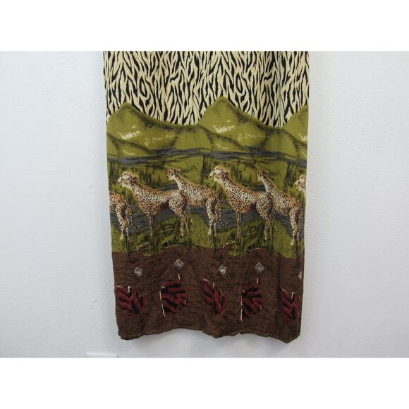 Forever, Caroline Size 12 Vintage Safari Tank Maxi Dress Animal Print Necklace - Picture 6 of 6